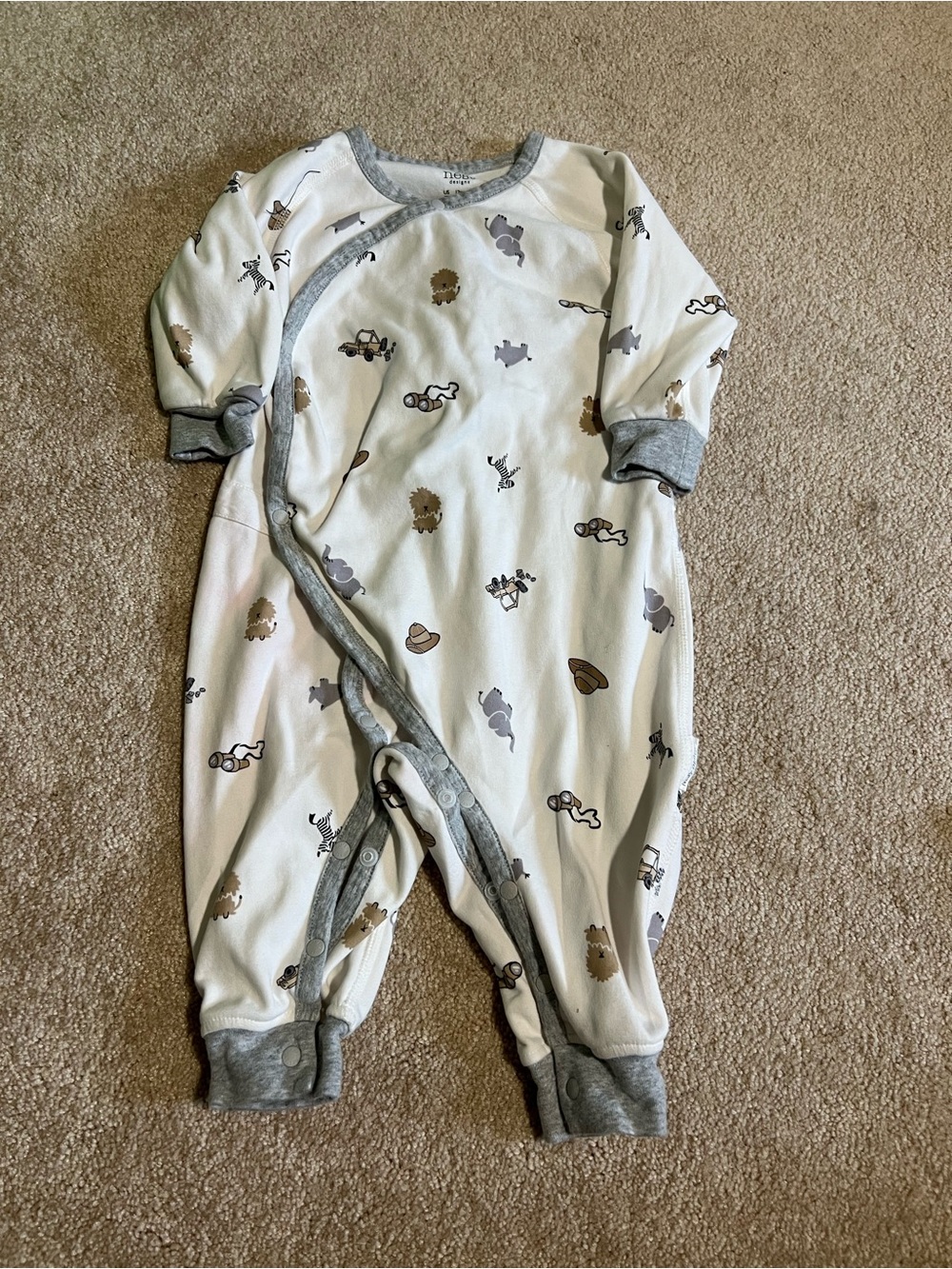 Nest Designs Safari Jungle Snap Pajamas size 12-18 months